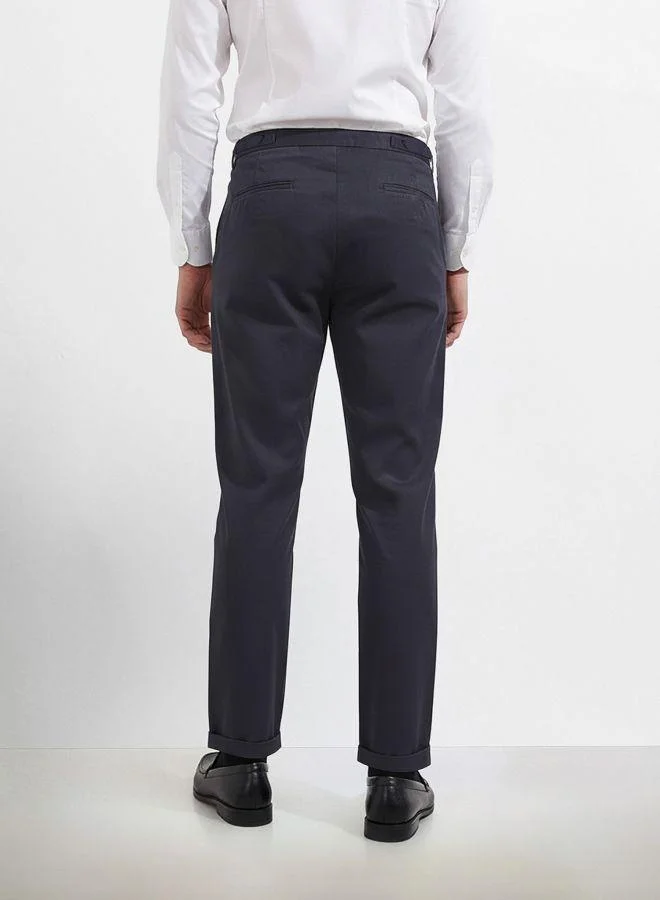 The Indian Garage Co Men Relaxed Fit Solid Cross Pocket Mid-Rise Gurkha Trousers